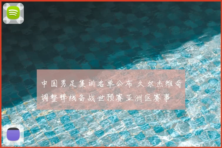 中国男足集训名单公布 久尔杰维奇调整锋线备战世预赛亚洲区赛事